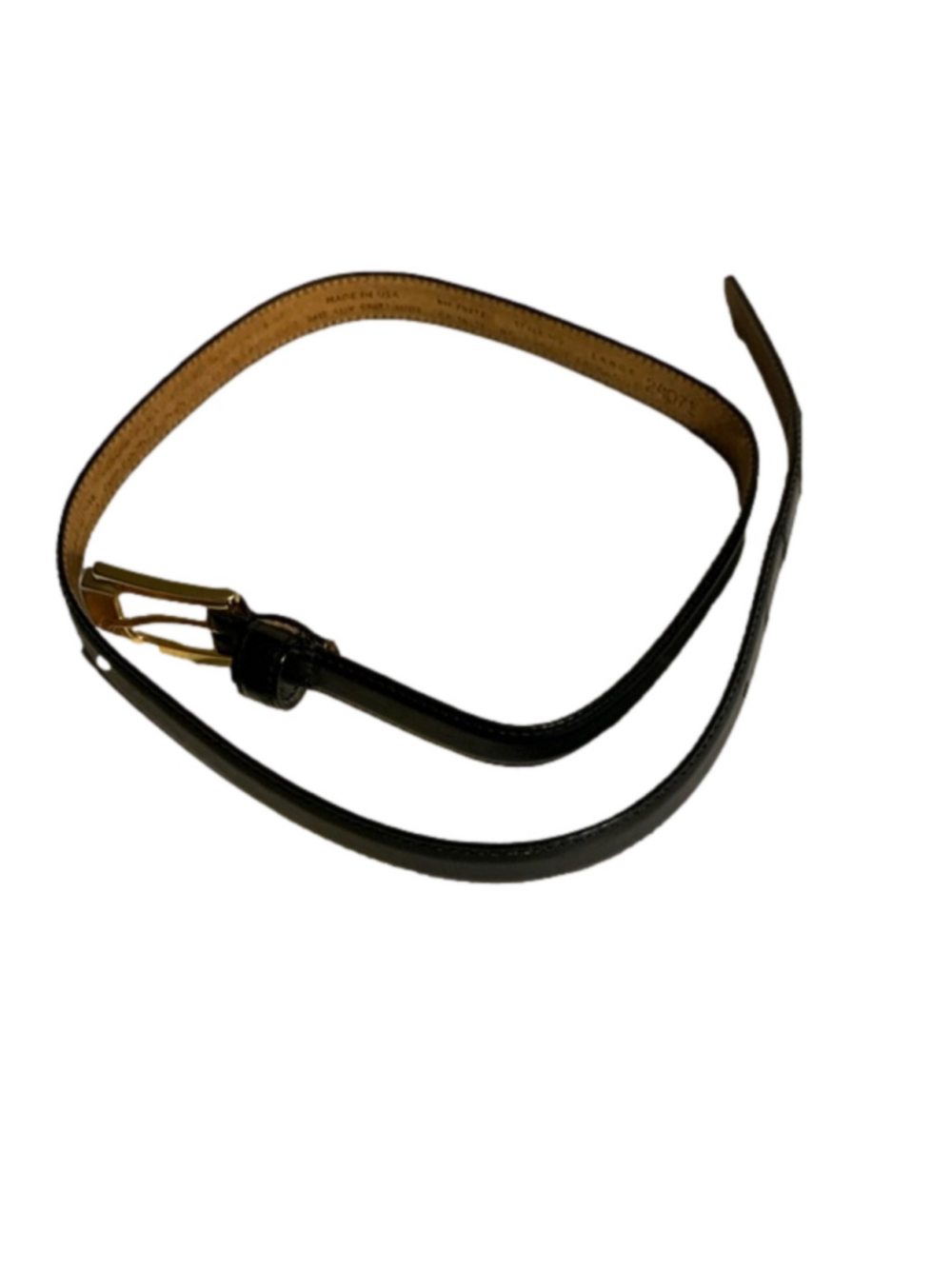 Liz Claiborne Leather Belt Black & Gold, large
